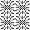 Tile seamless pattern. Black and white geometric background. Traditional repeat ornament. Vector monochrome pattern. Royalty Free Stock Photo