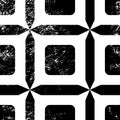 Tile seamless pattern. Black and white geometric background. Traditional repeat ornament. Vector monochrome pattern. Royalty Free Stock Photo