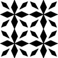 Tile seamless pattern. Black and white geometric background. Traditional repeat ornament. Vector monochrome pattern. Royalty Free Stock Photo