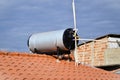 On the tile a solar heater Royalty Free Stock Photo