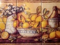 Tile Still Life Of Lemons Royalty Free Stock Photo