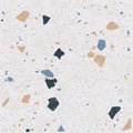 Tile terrazzo vector pattern with colorful stone on grey marble background