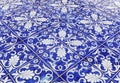 Tile texture background with blue majolica