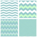 Tile vector chevron pattern set with blue and white zig zag background Royalty Free Stock Photo
