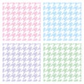 Tile vector houndstooth pastel pattern set
