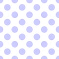 Tile vector pattern with big pastel violet polka dots on white background Royalty Free Stock Photo