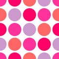 Tile vector pattern with big polka dots on white background Royalty Free Stock Photo