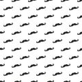 Tile vector pattern with black mustache on white background