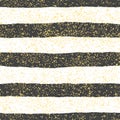 Tile vector pattern with black stripes and golden dust on white background Royalty Free Stock Photo