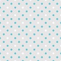 Tile vector pattern with blue and white polka dots on grey background Royalty Free Stock Photo