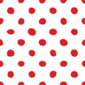 Tile vector pattern with hand drawn red polka dots on white background Royalty Free Stock Photo