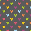 Tile vector pattern with hearts on grey background Royalty Free Stock Photo