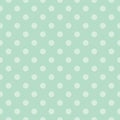 Tile vector pattern with mint green polka dots