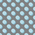 Tile vector pattern with pastel blue polka dots with shadow Royalty Free Stock Photo