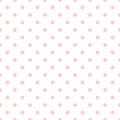 Tile vector pattern with pastel pink polka dots on white background Royalty Free Stock Photo