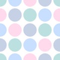 Tile vector pattern with pastel polka dots on white background Royalty Free Stock Photo