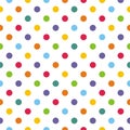 Tile vector pattern with pastel polka dots on white background Royalty Free Stock Photo