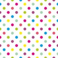 Tile vector pattern with pastel polka dots on white background Royalty Free Stock Photo
