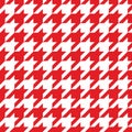 Tile vector pattern with red and white houndstooth background