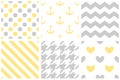 Tile vector pattern set with pastel print on white background Royalty Free Stock Photo