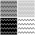 Tile vector pattern set with white, grey and black zig zag background Royalty Free Stock Photo