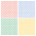 Tile vector pattern set white polka dots on pastel background Royalty Free Stock Photo