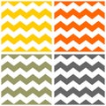 Tile vector pattern set with yellow, orange, green, grey and white zig zag background Royalty Free Stock Photo