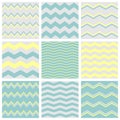 Tile vector pattern set with zig zag print background Royalty Free Stock Photo