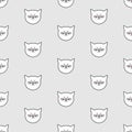 Tile vector pattern with white cats on grey background