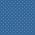 Tile vector pattern with white polka dots on dark blue background Royalty Free Stock Photo