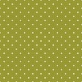 Tile vector pattern with white polka dots on green background Royalty Free Stock Photo