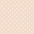 Tile vector pattern with white polka dots on pastel pink background Royalty Free Stock Photo