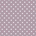 Tile vector pattern with white polka dots on pastel violet pink background Royalty Free Stock Photo