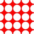 Tile vector pattern with white polka dots on red background Royalty Free Stock Photo