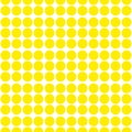 Tile vector pattern with white polka dots on yellow background Royalty Free Stock Photo