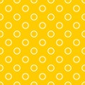 Tile vector pattern with white polka dots on yellow background Royalty Free Stock Photo