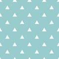 Tile vector pattern with white triangles on pastel mint green background Royalty Free Stock Photo