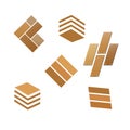 Tile wooden flooring logo set