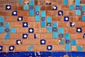 Tile working details of Blue Mosque exterior walls , Tabriz, Iran