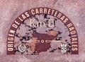 Tile zero km, located in the geographical center of the city of Madrid, Spain Royalty Free Stock Photo