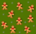 Tileable Gingerbread Men Royalty Free Stock Photo