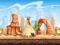 Tileable horizontal background wild west. Set2