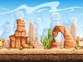 Tileable horizontal background wild west. Set1