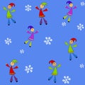 Tileable Kids Snowflakes Royalty Free Stock Photo