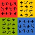 Tileable robots silhouetts pattern Royalty Free Stock Photo