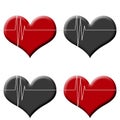 heart beat monitor on red and black Royalty Free Stock Photo