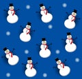 Tileable Snowman Blue 3 Royalty Free Stock Photo