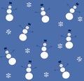 Tileable Snowman Blue Royalty Free Stock Photo