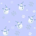 Tileable Snowman Pattern Royalty Free Stock Photo
