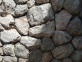 Tileable Stone wall texture seamless in half dark shadow Royalty Free Stock Photo